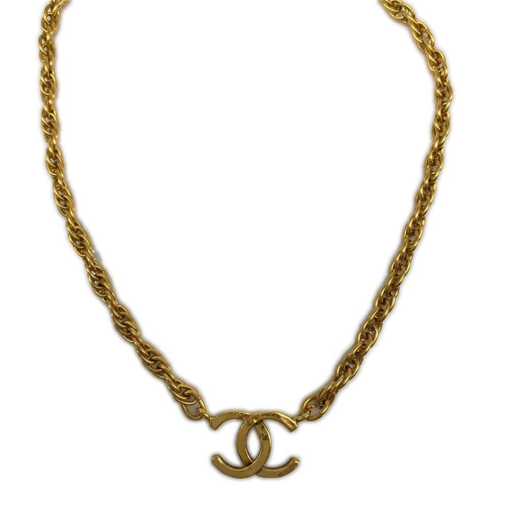 CHANEL Gold Logo Necklace